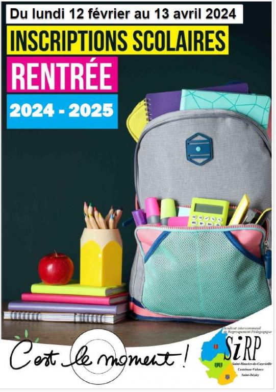 Inscriptions écoles rentrée scolaire 2024/2025